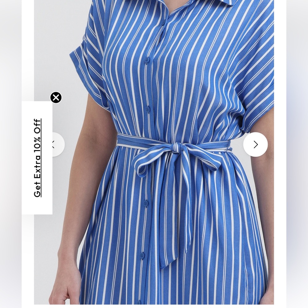 89th & Madison Blue Striped Midi Dress - Picture 4 of 8